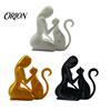 Sculpture 3D Printed Sculpture, One-Piece Molding Desktop Figure, Abstract Stable Decor Woman Cat Art Ornament for Home Gift Minimalist