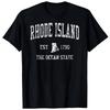 RHODE Island T-Shirt Vintage Sports RI Design Rhode BLACK T-Shirt 0508