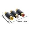 2PCS Gold Plateds AV Coupler Adapters for Extending Video Game and Home Theater 3RCA Cables