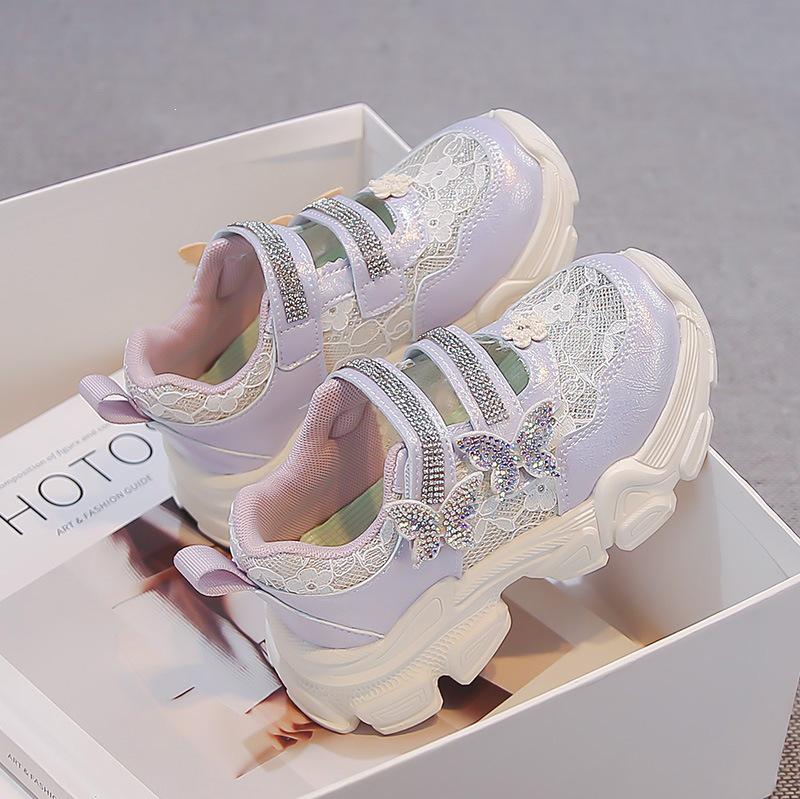 Spring/Summer 2026 Girls  Lightweight Running Shoes – Breathable Mesh Princess Style Sandals 29 фиолетовый