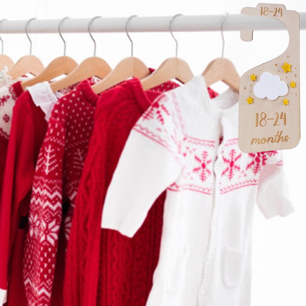 Pack of 7 Baby Closet Organizers Wardrobe Infant Clothes Wood Divider Panels Nursery Wardrobe Separators for Household