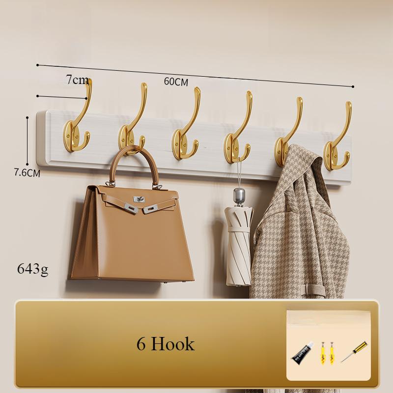 Rustic Wall Mounted Coat Rack, Pine Solid Wood Metal Hook Hanger for Hanging Clothes Robes Towels Coats,Wooden Heavy Duty Coat Rack for Wall