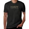 Men's Hardy Premium Fishing T-Shirt - Black with Golden Vintage Logo Print, Breathable Short-sleeved Shirt Suitable for All Seasons, Perfect for