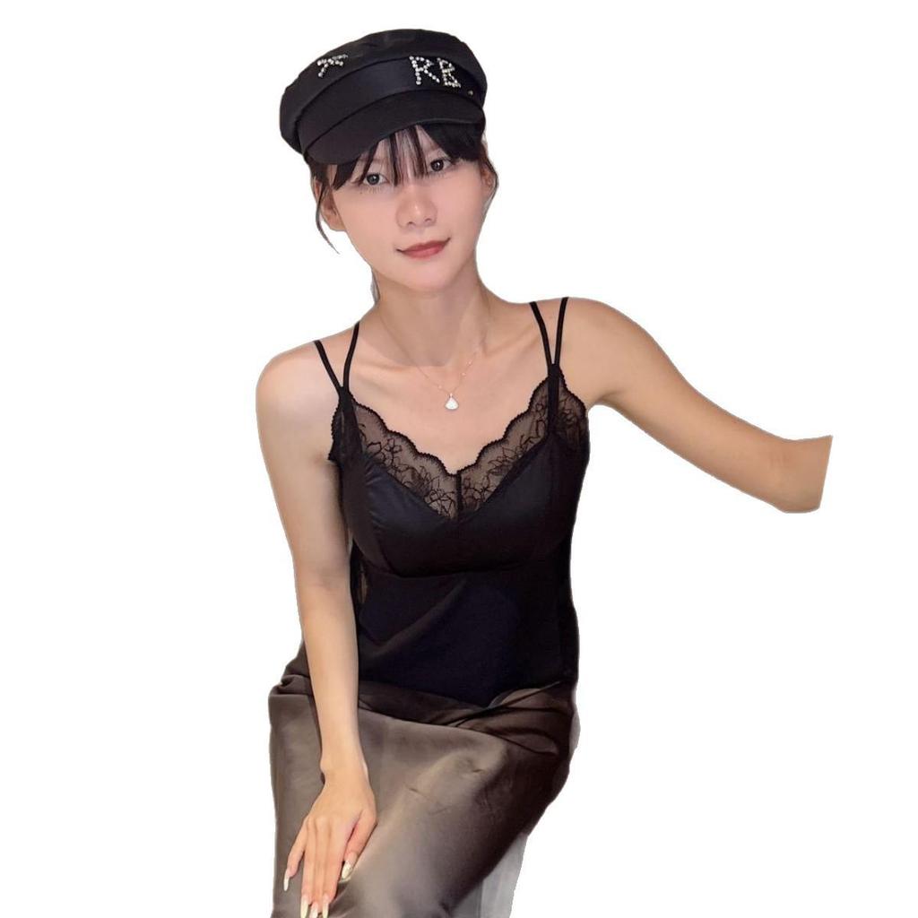 2026 Spring/Summer Ice Silk Lace V-Neck Camisole: Flattering Fit for Large Busts