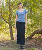 Collet Summer Air Crinkle Slim Fit Flare Long Skirt [Black] 606