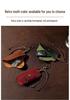 Unisex Crazy Horse Leather Car Key Holder - Retro Cowhide Key Storage Case