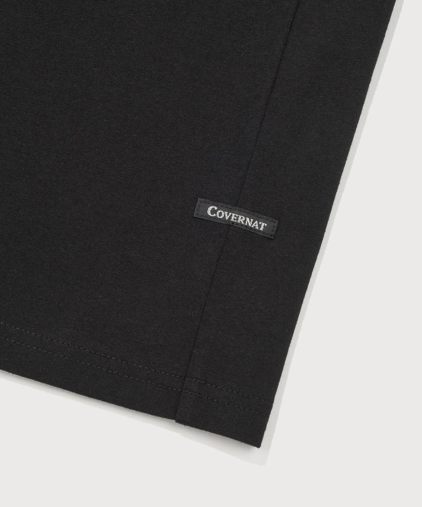 COVERNAT Cool Cotton Surfing Motion Graphic T-Shirt Black