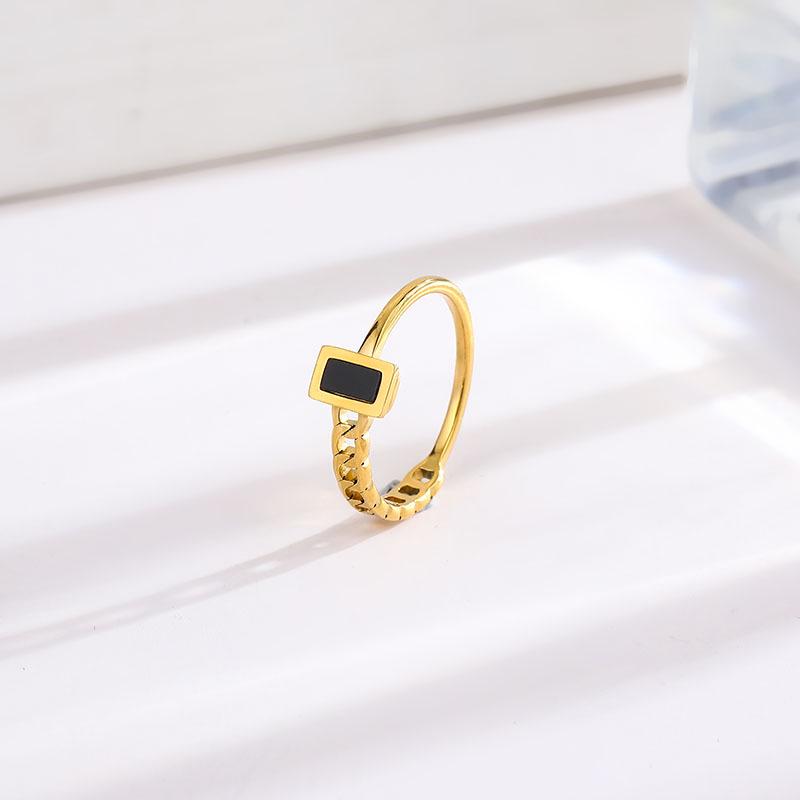 

Корейское винтажное асимметричное черное кольцо из титановой стали: Женские шикарные украшения в холодном стиле US Size 7