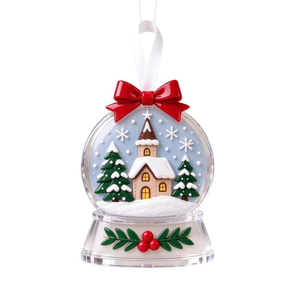 Snowman, Santa and 2D Acrylic Hanging Ornament for Holiday Home Door Handle Decoration