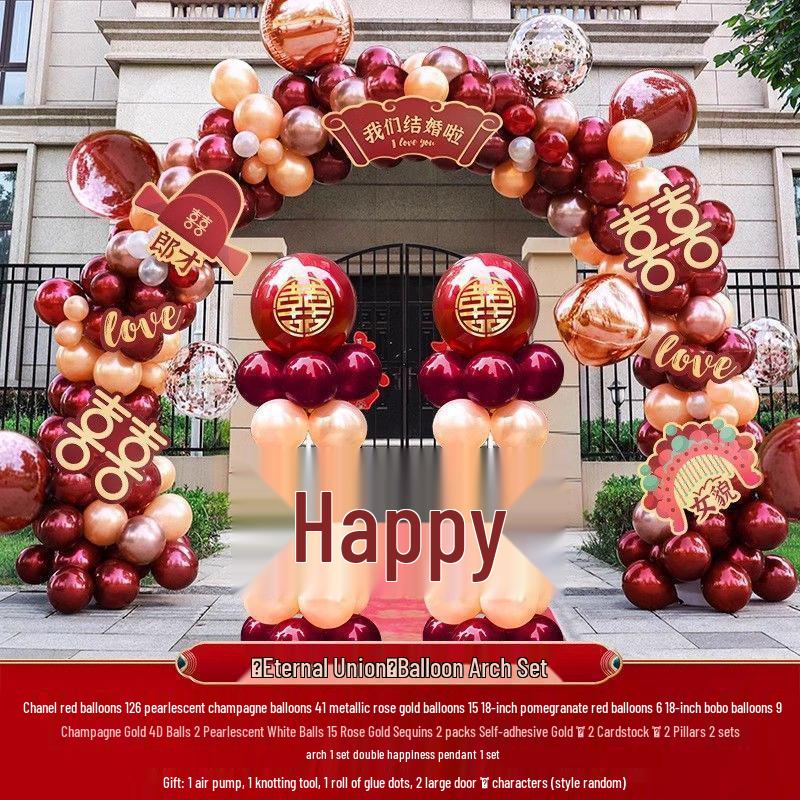 Rose Red Balloon Arch for Weddings, Birthdays, and Events