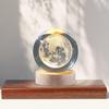 Moon Crystal Ball Night Light, Glass Ball Night LED Lamp with Woodern Base,Decorations Gifts for Men,Women,Kids,Boys,Girls | Gifts for Woman