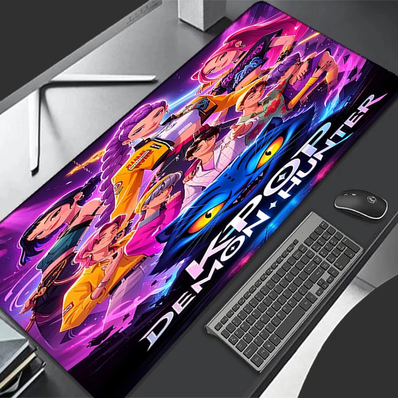 Dämonenjäger-Thema Premium Rutschfestes Mauspade mit Genähten Kanten, Strapazierfähiges Gummi-Material, für Schreibtisch & Gaming, Tolle Geschenke