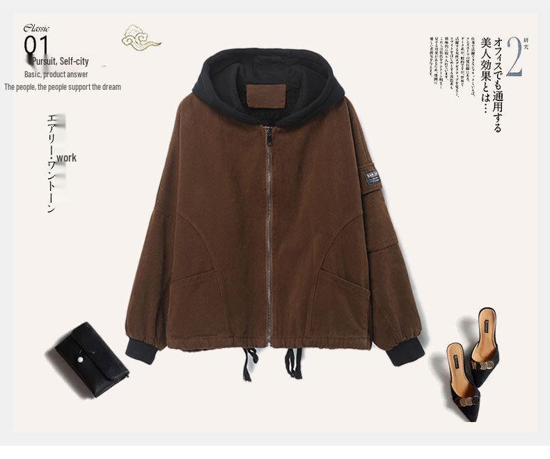 Women's Plus Size Fleece-Lined Jacket - 2024 Autumn/Winter Trend, Thick, Warm, and Stylish for Mature Fashion.