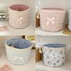 Sweetheart Lace Cylinder Storage Bin With Soft Cotton Material For Desk And Travel Use