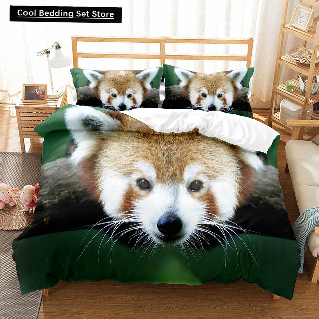 Brown Raccoon King Queen Double Full Duvet Cover Lovely Animal Bedding Set Wildlife Quilt Cover 2/3pcs Polyester Comforter Cover
