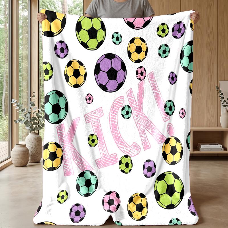 Golden Football Design Theme blanket Lightweight Warm Flannel Blanket Decorative Throw Blanket for Home Decoration