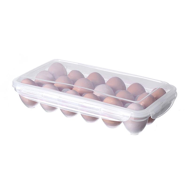 1 PC Egg Holder with Lid, Large Capacity Egg Storage Box, Stackable Plastic Egg Tray, Suitable for Kitchen Restaurant Refrigerator Storage