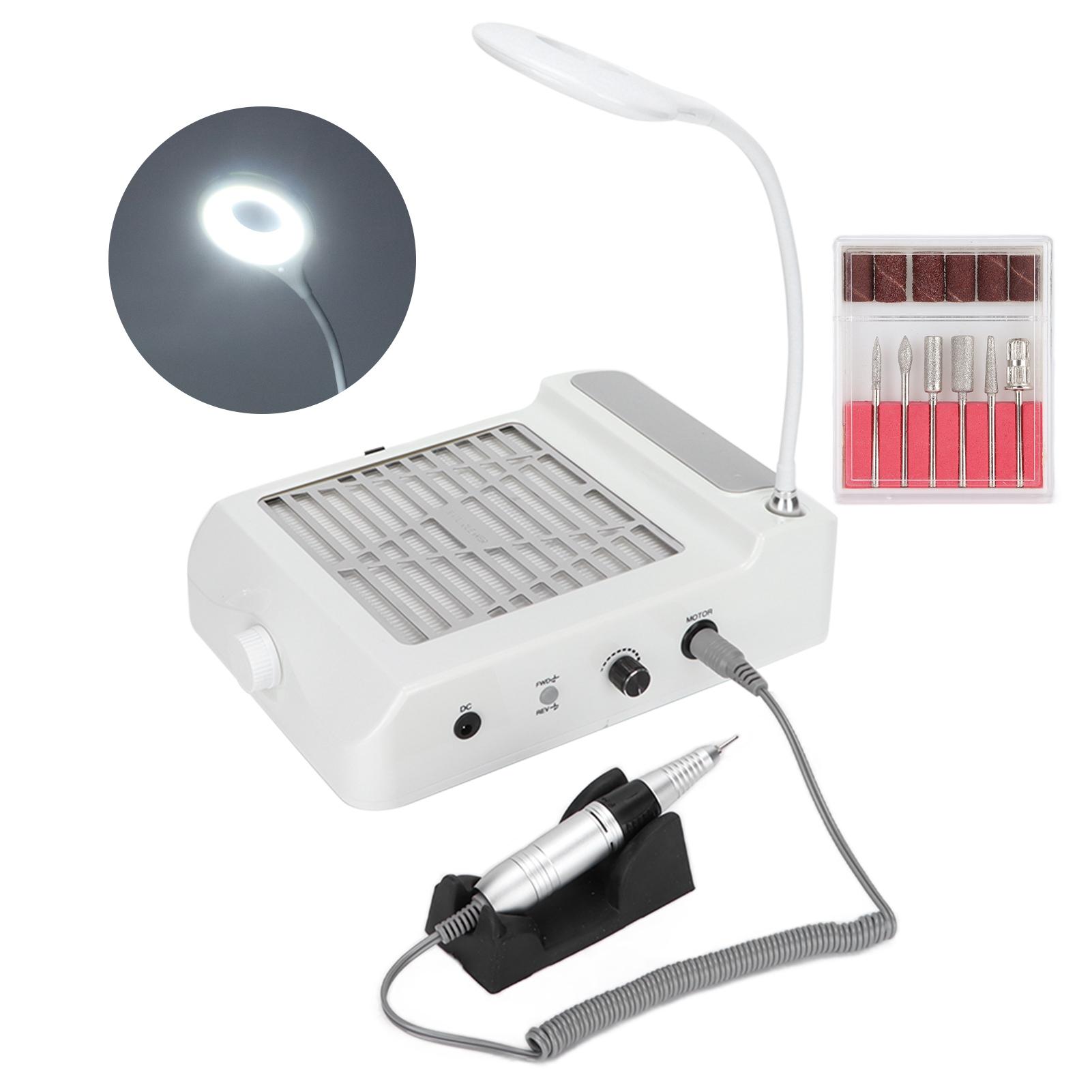 

Машинка для маникюра 4 в 1 Электрический набор для маникюра с пылесосом и светодиодной лампой 100‑240 В EU вилка EU Plug