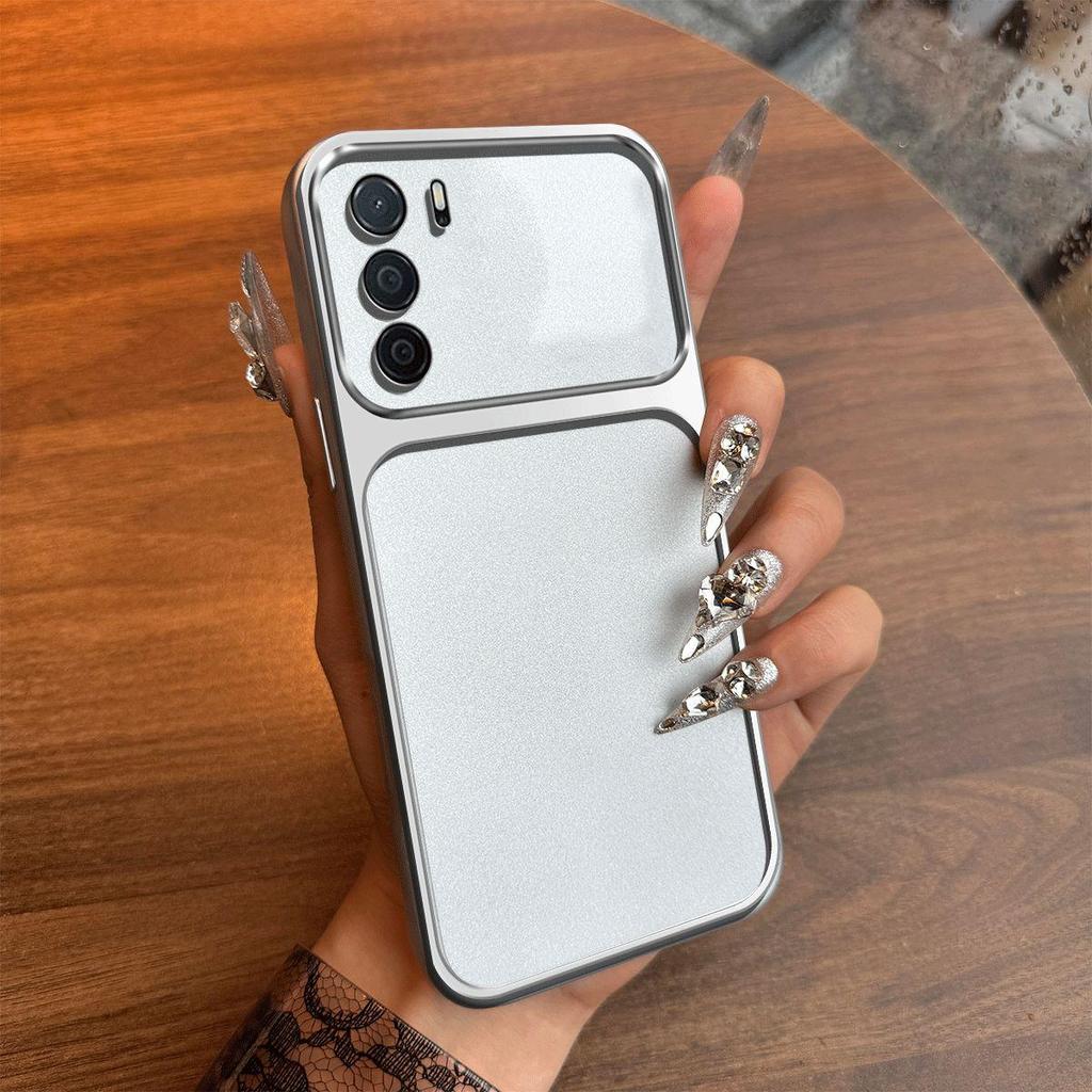 Case for OPPO A16 Metal Texture Matte Back Soft TPU Bumper Shockproof Cover