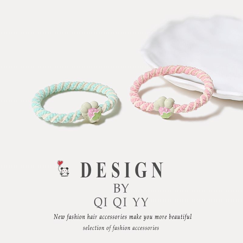 New Arrival Color Strawberry Hair Band Female Tied-up Hair Rubber Band Girlfriends' Gift Carrying Strap Sweet Hair Accessories High Elasticity Durable