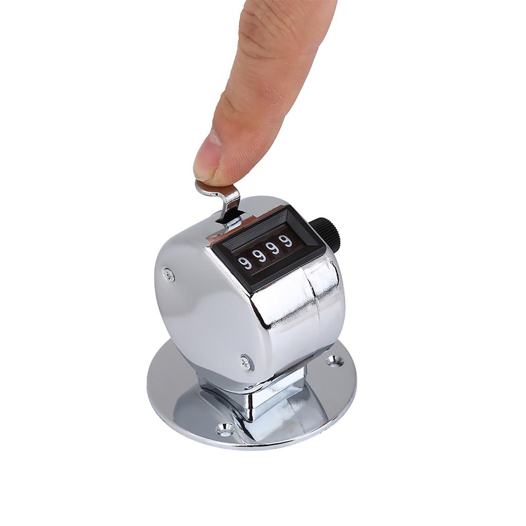 Mini Metal 4 Digit Number Handheld Hand Tally Counter for Sports Games Golf