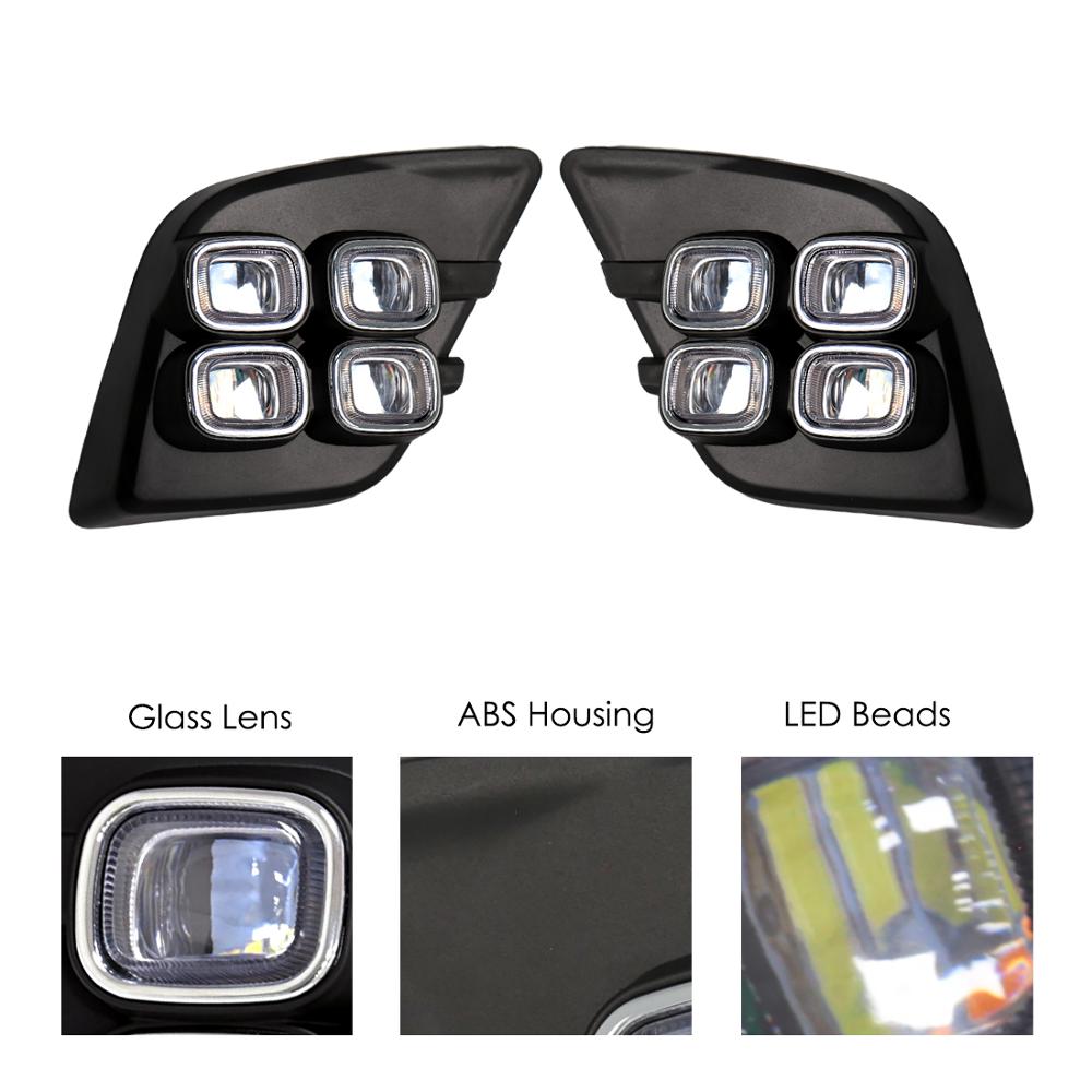 Fog Light Auto LED Daytime Running Light For Toyota Hilux Revo   Car Driving Bumper With Yellow Turn Signal