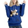 Women's Fashion Casual Top Solid Color Long Sleeve Pet Pocket Hoodie Sweatshirt