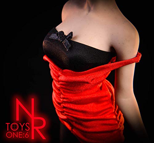 [TOYBARJAPAN] 1/6 Scale Figure Accessories/NRTOYS NR18 Beautiful Female Red Dress, Stockings, Shoes, and Weapon Set (Head and Body Not Included)