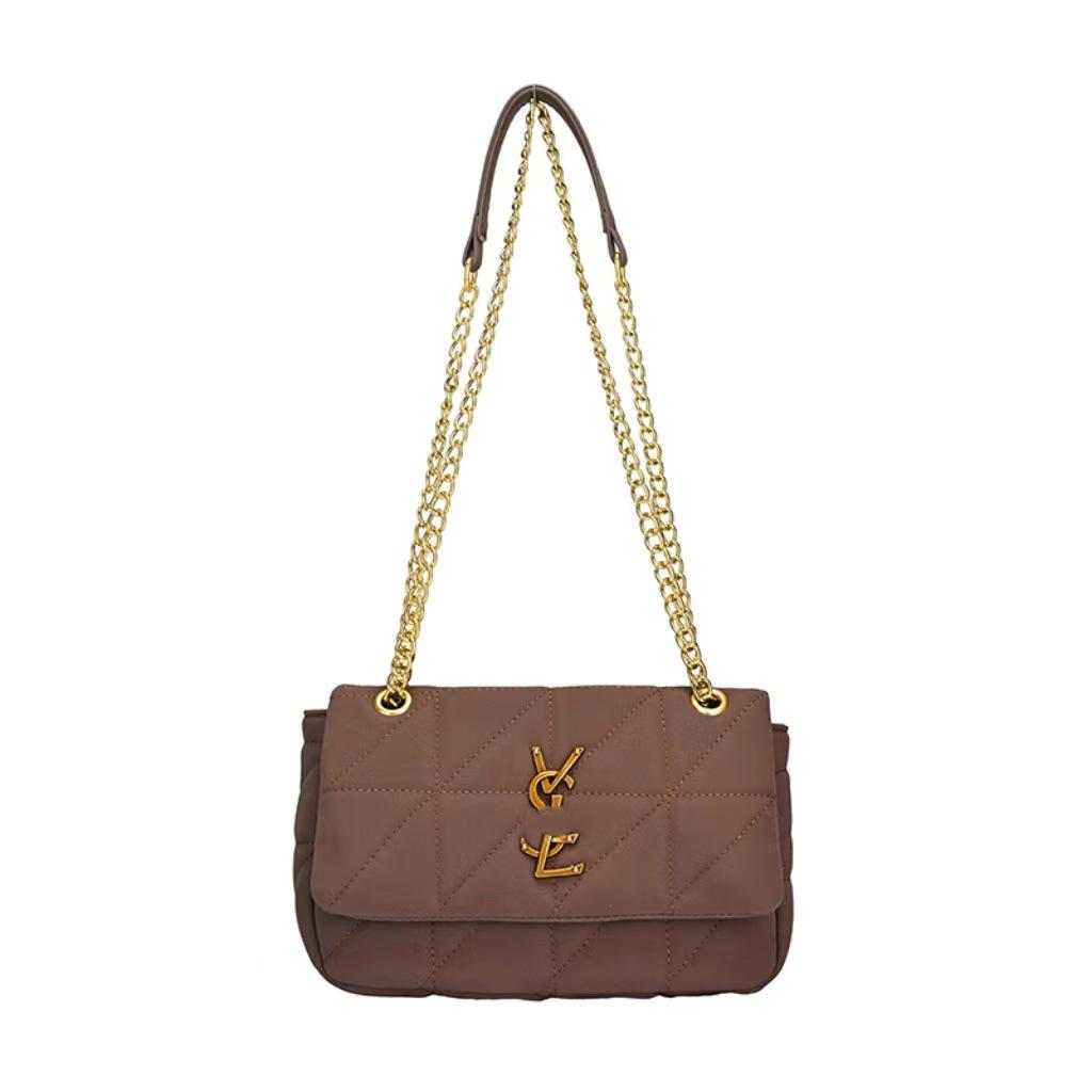 2025 Autumn/Winter Women's Colorblock Chain Bag - Versatile & Stylish Shoulder/Crossbody Handbag