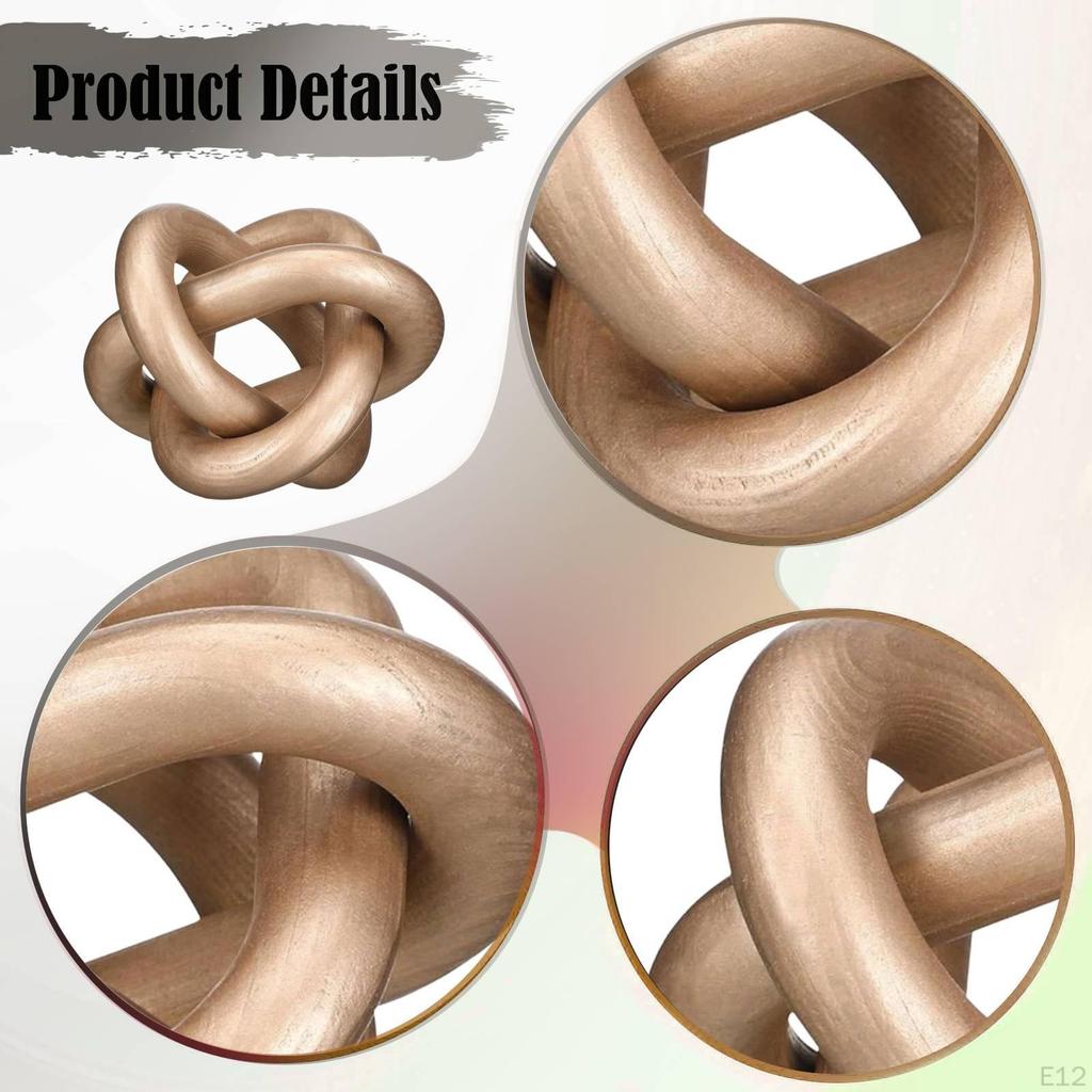 3 Link Chain Decor Coffee Table Minimalist Boho Geometric Decorative Knot for Bedroom