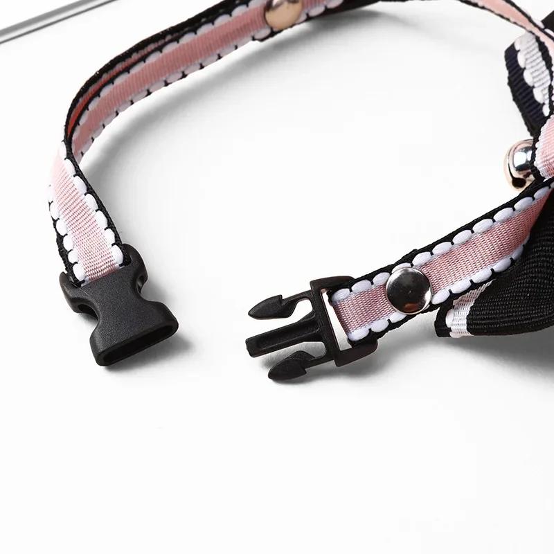 Cute Pet Girl Cat Dog Collar Adjustable Bow Bells Collar Cat Necklace Fashion Accessories Pet Puppy Kitten Pendant Supplies