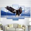 Pittura su Tela 5 Pezzi Animale Aquila che Spicca nel Cielo Blu Immagine HD Stampa Decorazione Artistica per Soggiorno Casa Foto