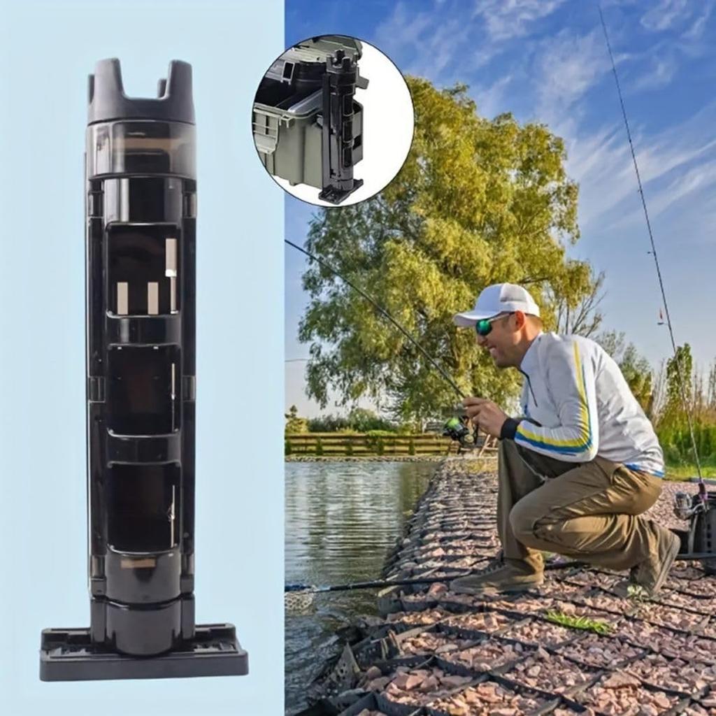 Two Rod Holders, Two Tackle Box Stands, Meiho and Daiwa Compatible Cooler Bag (Matte Black) [Parallel Import]