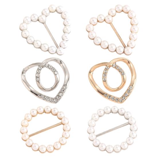 

6 шт. угловые завязанные пуговицы для одежды, круглые и в форме сердца, искусственный жемчуг