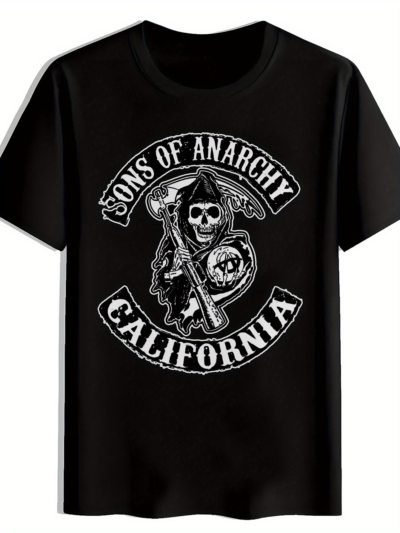 Black T-shirt with Sons of Skull & Hammer Graphic - Vintage Rock Band Design S