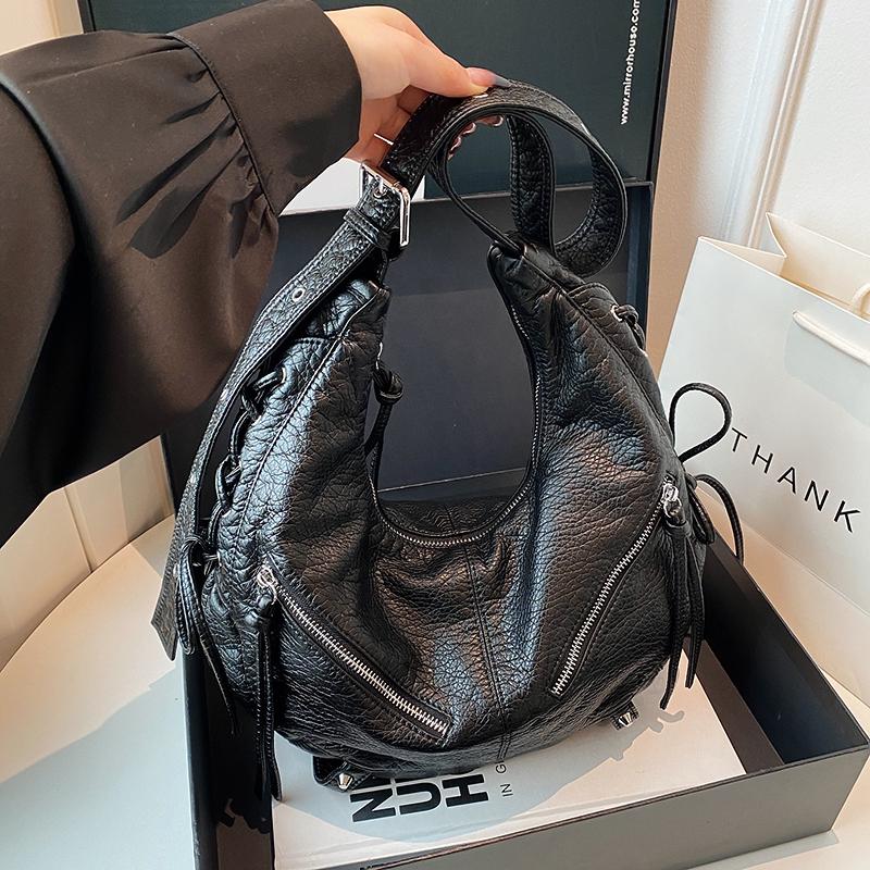 Retro Shoulder Bag, Women's Trendy Fashion and Simple Korean Tote Bag, Casual Large-capacity Shoulder Bag.