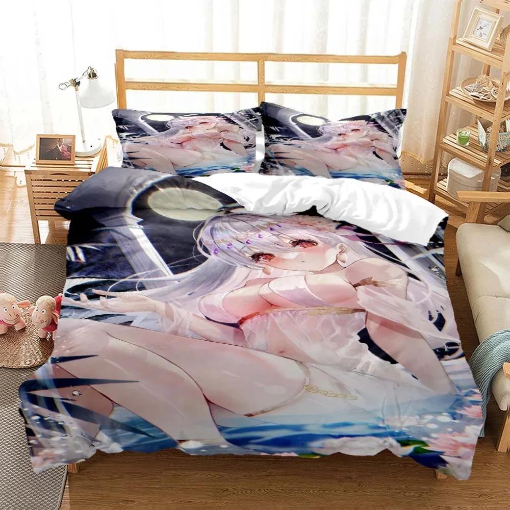 Sexy beauty cartoon 3D printed bedding set luxury King size Comforter bedding sets digital design