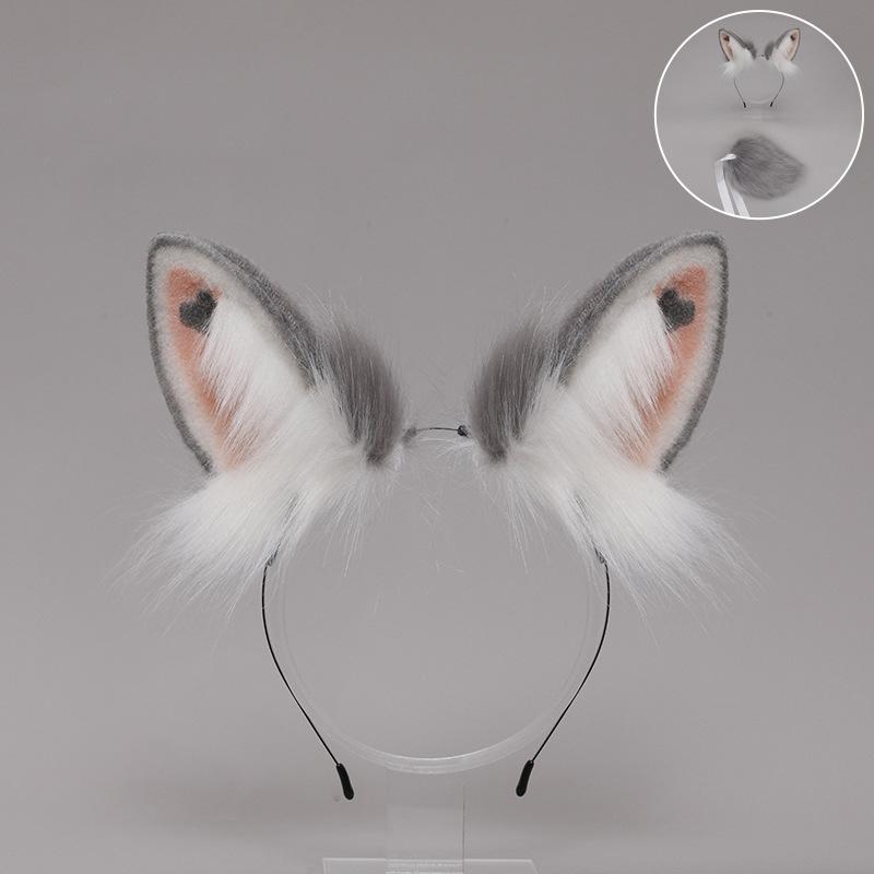 Two-dimensional rabbit ears, animal ears, headbands, comics props, Japanese plush rabbit ears, rabbit tail set