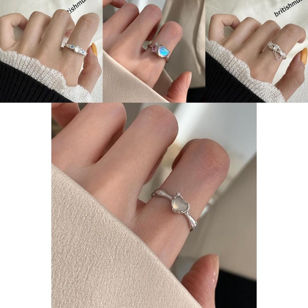 Contemporary Clear Moonstone And Zircon Ring For Women Offering Elegant And Distinctive Style