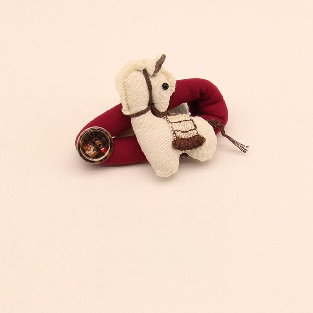 Hair Wear New Year Hair Clip Funny Horse Doll Side Clip Creative Horse Hair Clip  Headwear