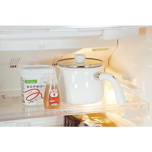 Pearl Metal Cookpot, Multi-Potted Enamel, 16cm, 2.0L, with Glass Lid, Induction Compatible, White, Bianco, HB-6906