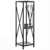 Holzkorb - Holzständer Kamin-Begleitset Säule - Mehrere Zubehörteile dim. 34L x 34B x 111H cm Metall Schwarz