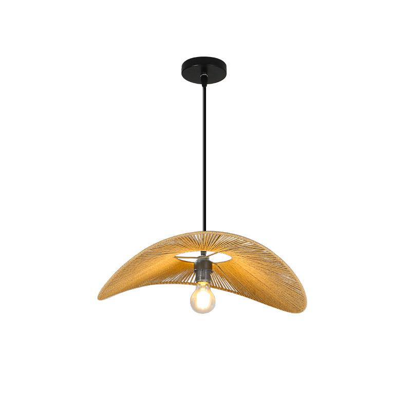 Bamboo Rattan Pendant Lamp - Asian Tea Room & Stairway Lighting 