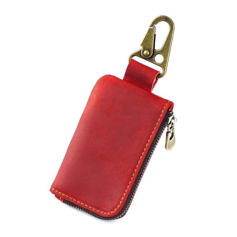 Genuine Leather Zipper Coin Purse Bluetooth Earphone Bag Key Organizer Card Bag Wallet For Women Men