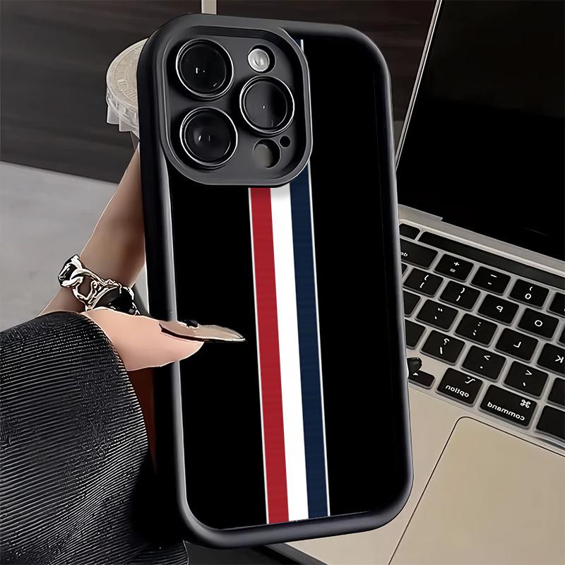 Phone Case for iPhone 17 Air 16E 15 16 Pro Max Luxury Sports Line Cool Stripe Cover 14 Plus 13 12 Mini Soft Shell Silicone Funda