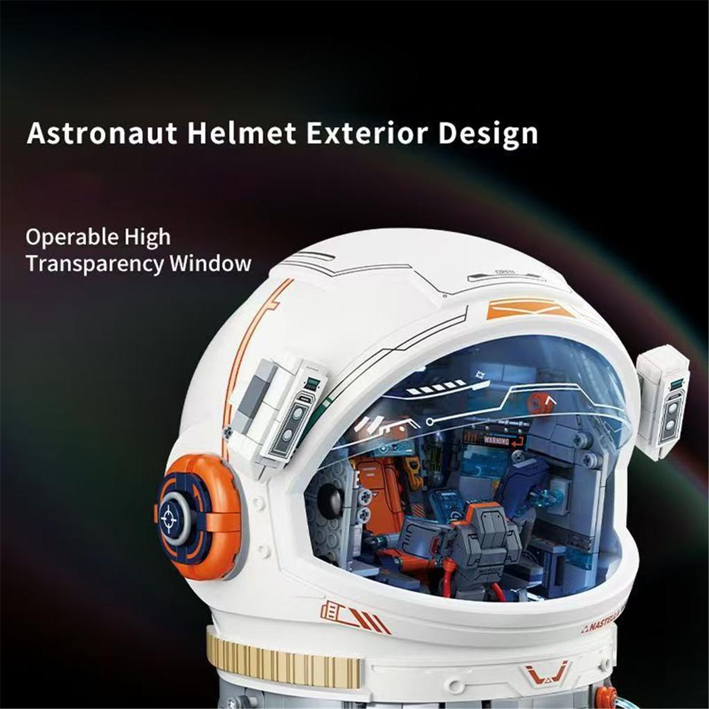 Space Capsule Universe Adventure Building Brick Astronaut Helmet Figures Block Construction Model Educational Toy With Light