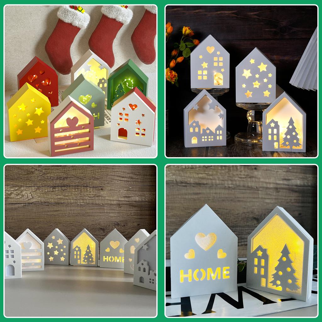 8Pcs DIY Silicone Art House Mold Set Easy Demold Mini House Casting Epoxy Resin Molds Christmas Crafts Mold for Home Decoration