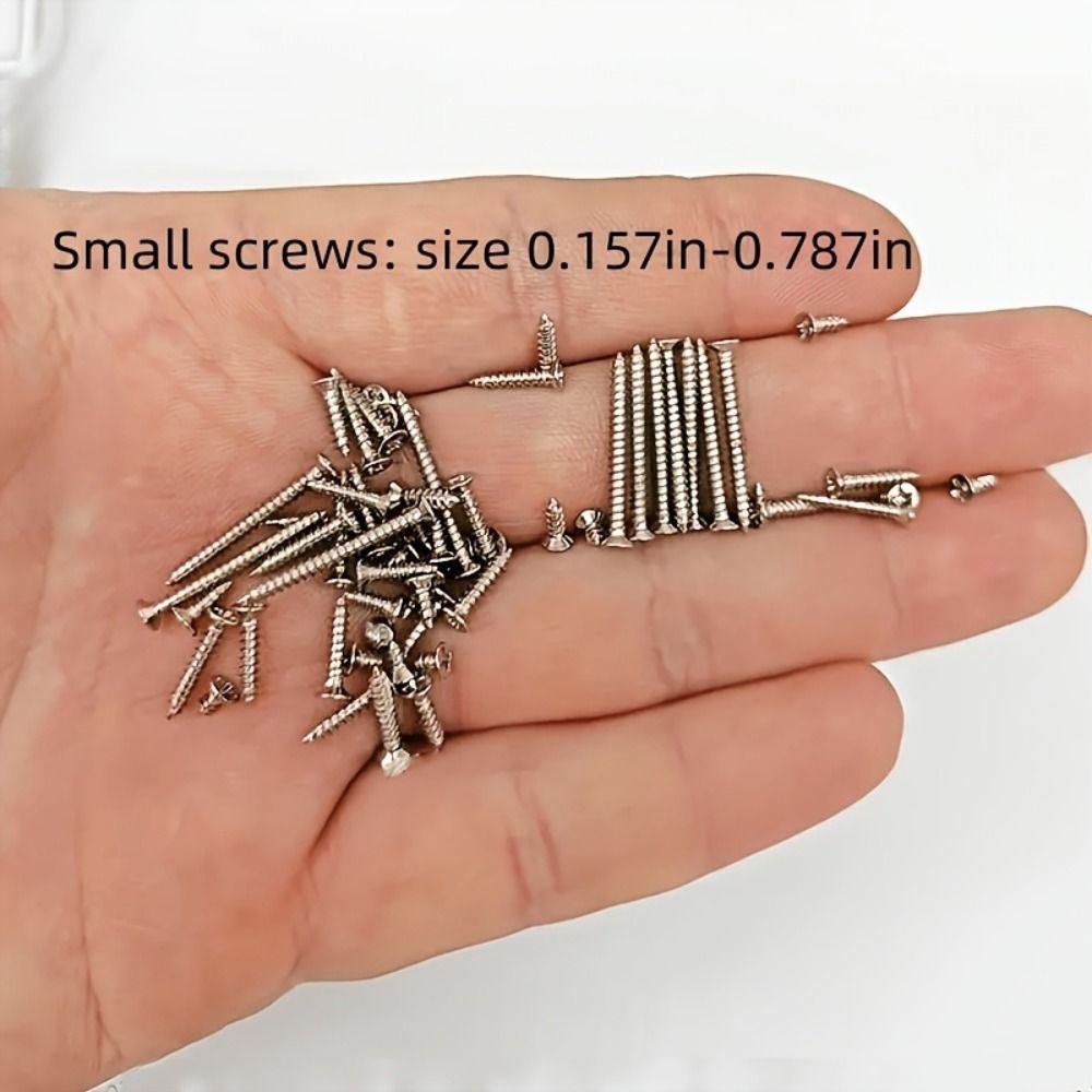 560Pcs Carbon Steel Self Tapping Screws Flat Head Phillips Drive Machine Screw Kit Fully Threaded Assorted Sizes