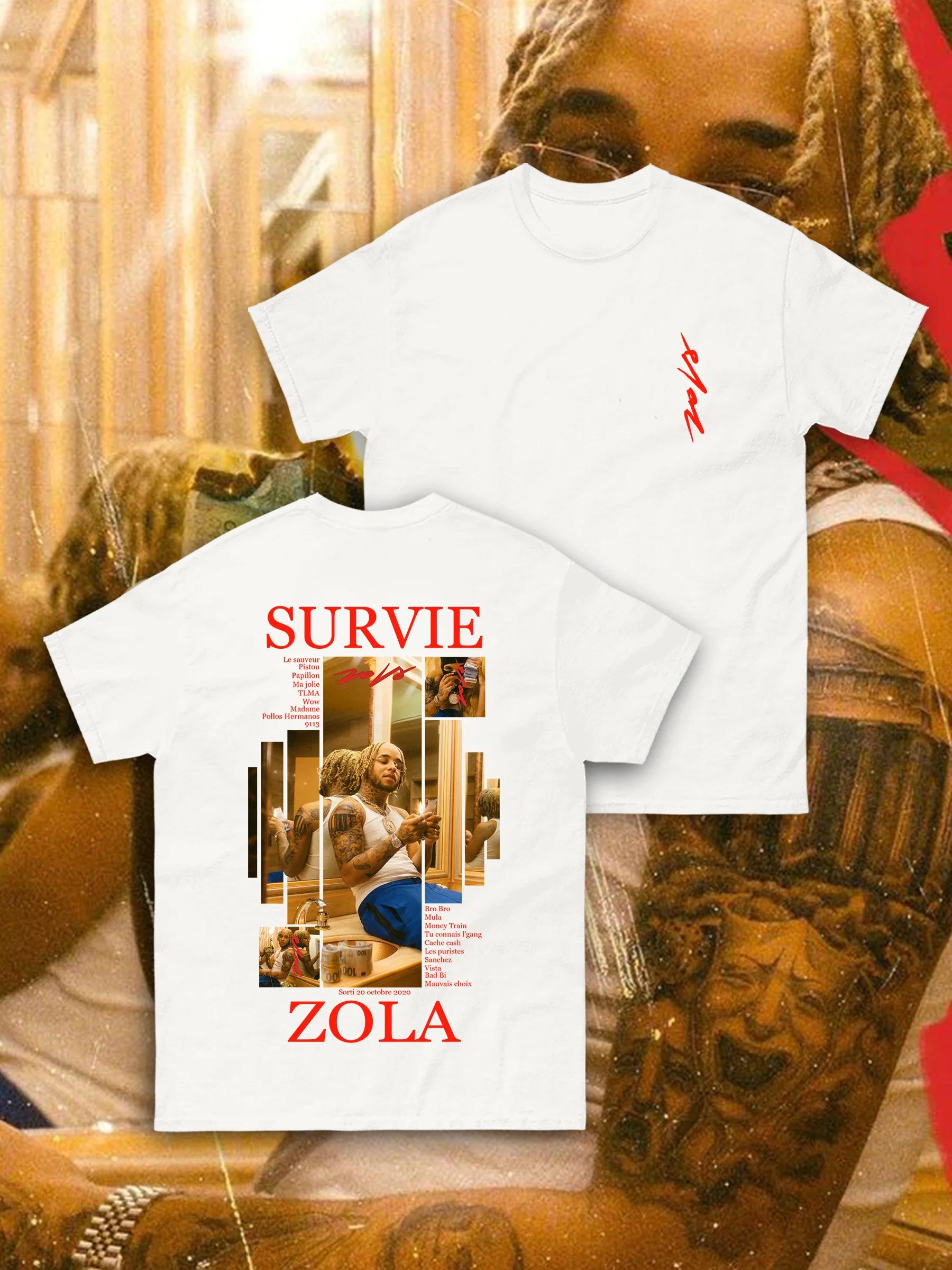 

The Album Survie French Singer Zola Graphic Printed Tshirts Unisex Women Fashion Hip Hop Streetwear T Shirt Casual Cotton 4XL