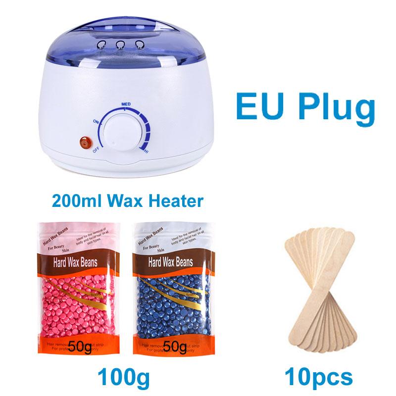 200ML Wax Heater For Hair Removal Hands Feet Depilatory Wax Melting Machine Warmer Dipping Pot Kit / 200g Hard Wax Beans